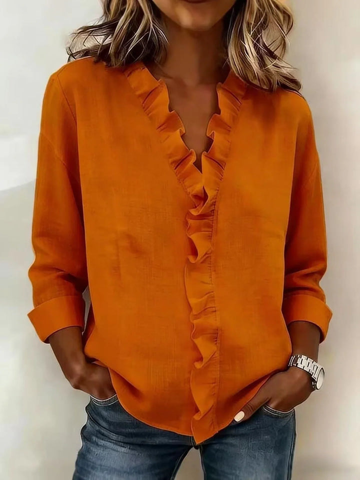 Women's Romantic V-Neck Ruffle Blouse 2