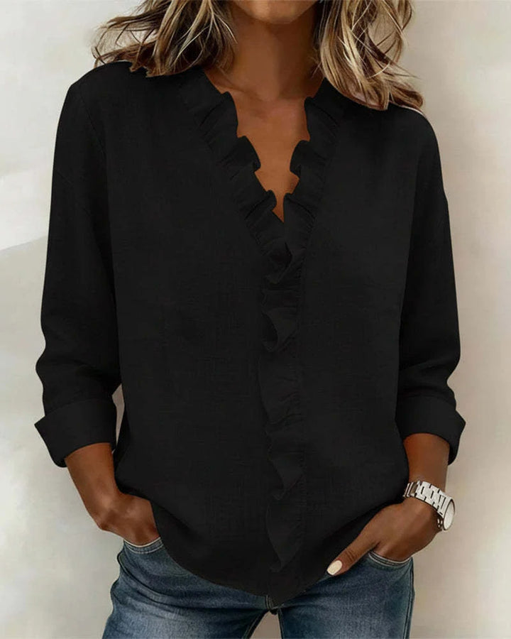 Women's Romantic V-Neck Ruffle Blouse 3