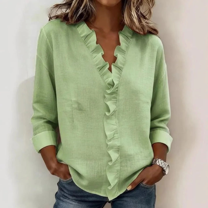 Women's Romantic V-Neck Ruffle Blouse 5