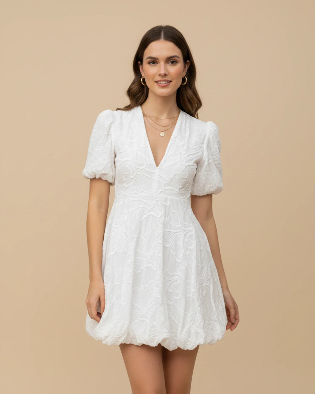 Women's V-Neck A-Line Mini Dress 0