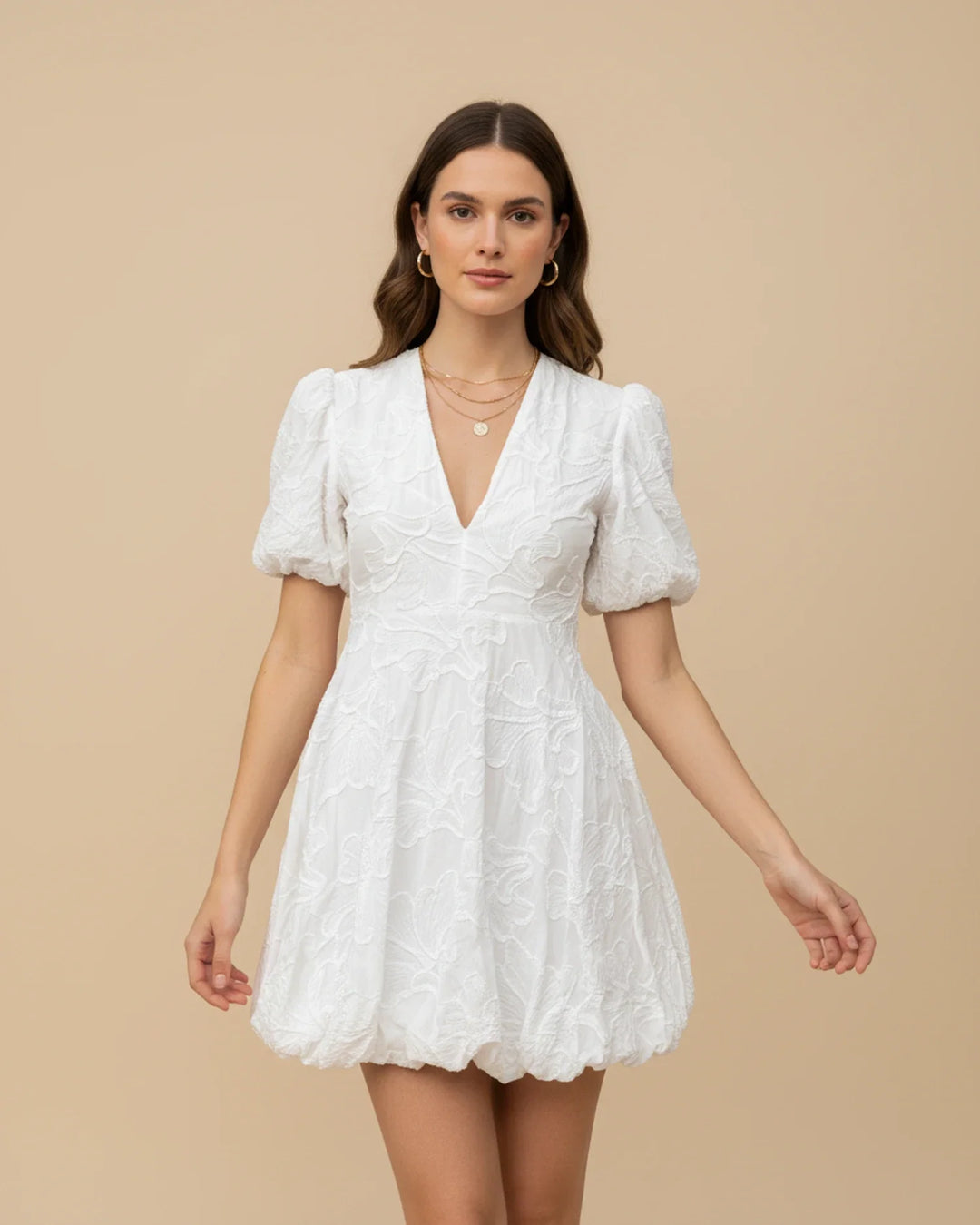 Women's V-Neck A-Line Mini Dress 2