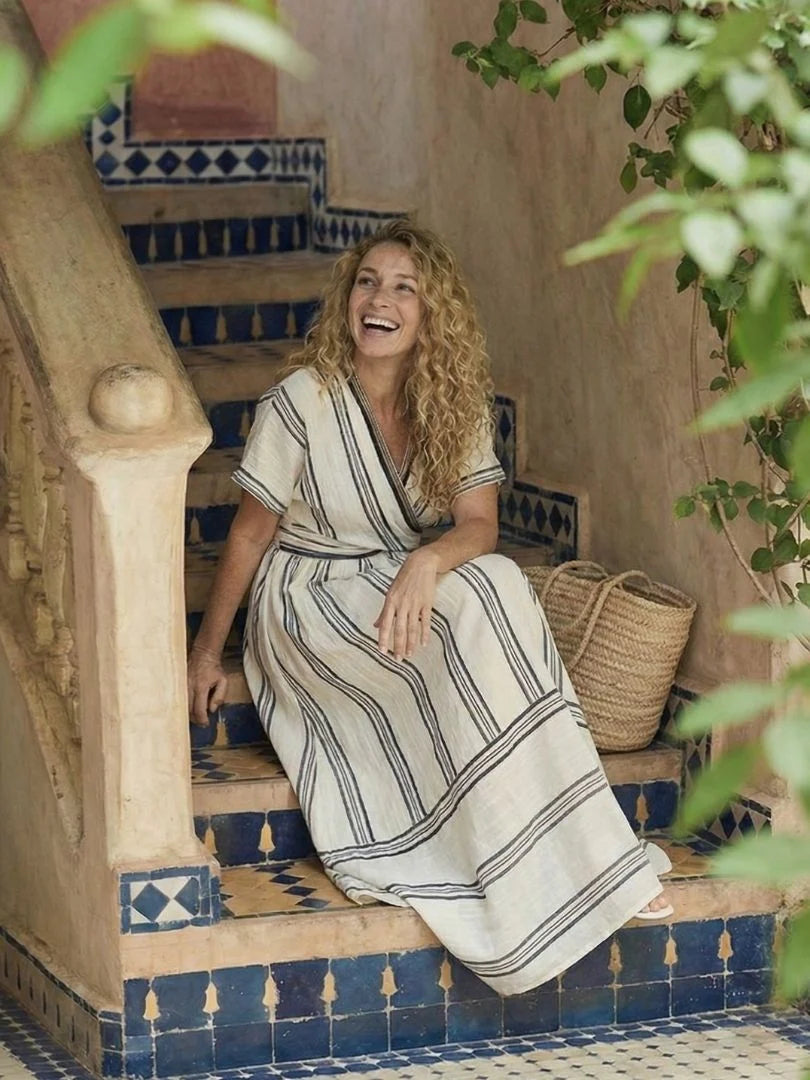 Women's V-Neck Wrap Maxi Dress 4