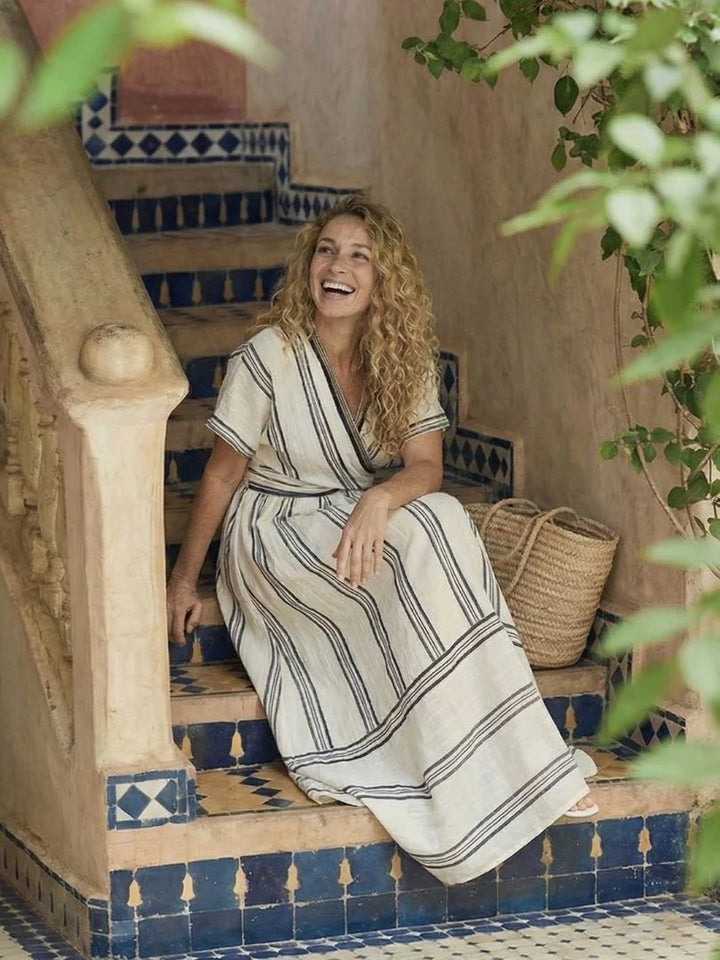 Women's V-Neck Wrap Maxi Dress 4