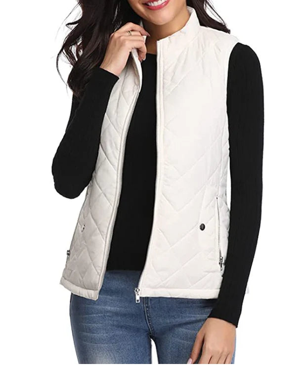 Women's Vest | Lightly Padded Zip-Up Vest 11