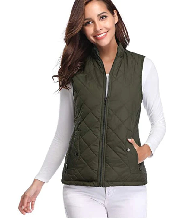 Women's Vest | Lightly Padded Zip-Up Vest 7