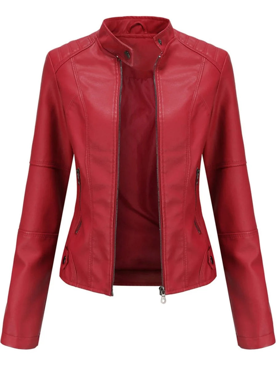 Women's biker jacket | Tailored cut & stand-up collar 3