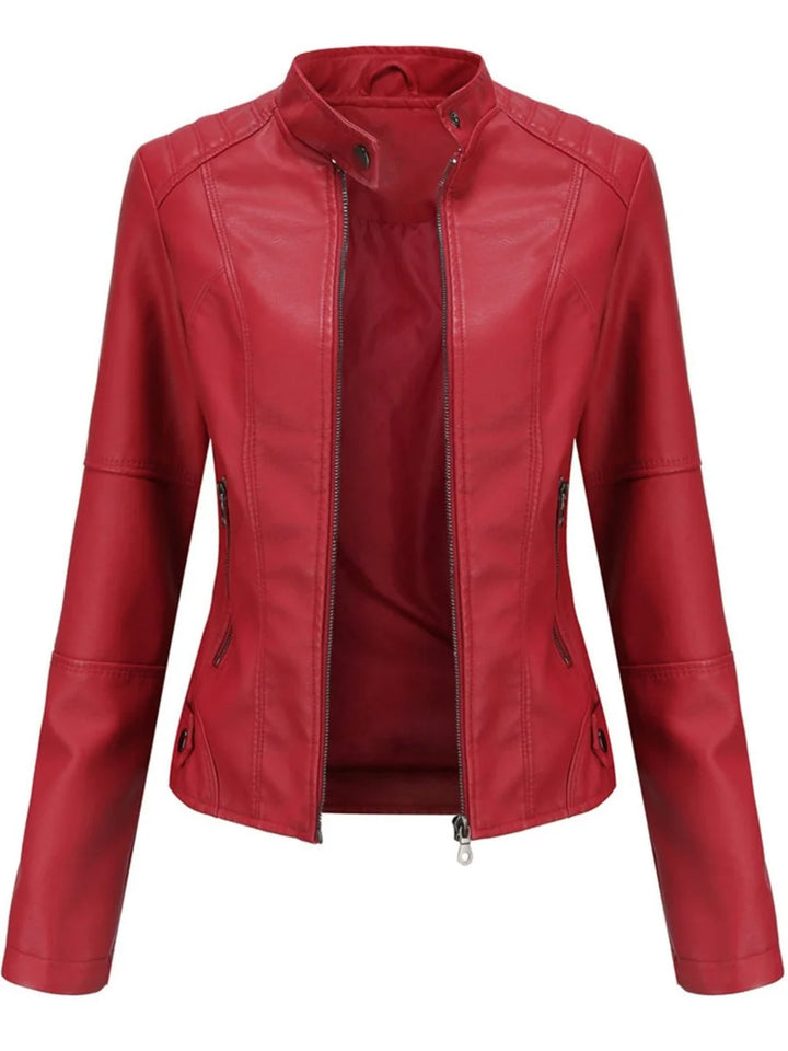 Women's biker jacket | Tailored cut & stand-up collar 3