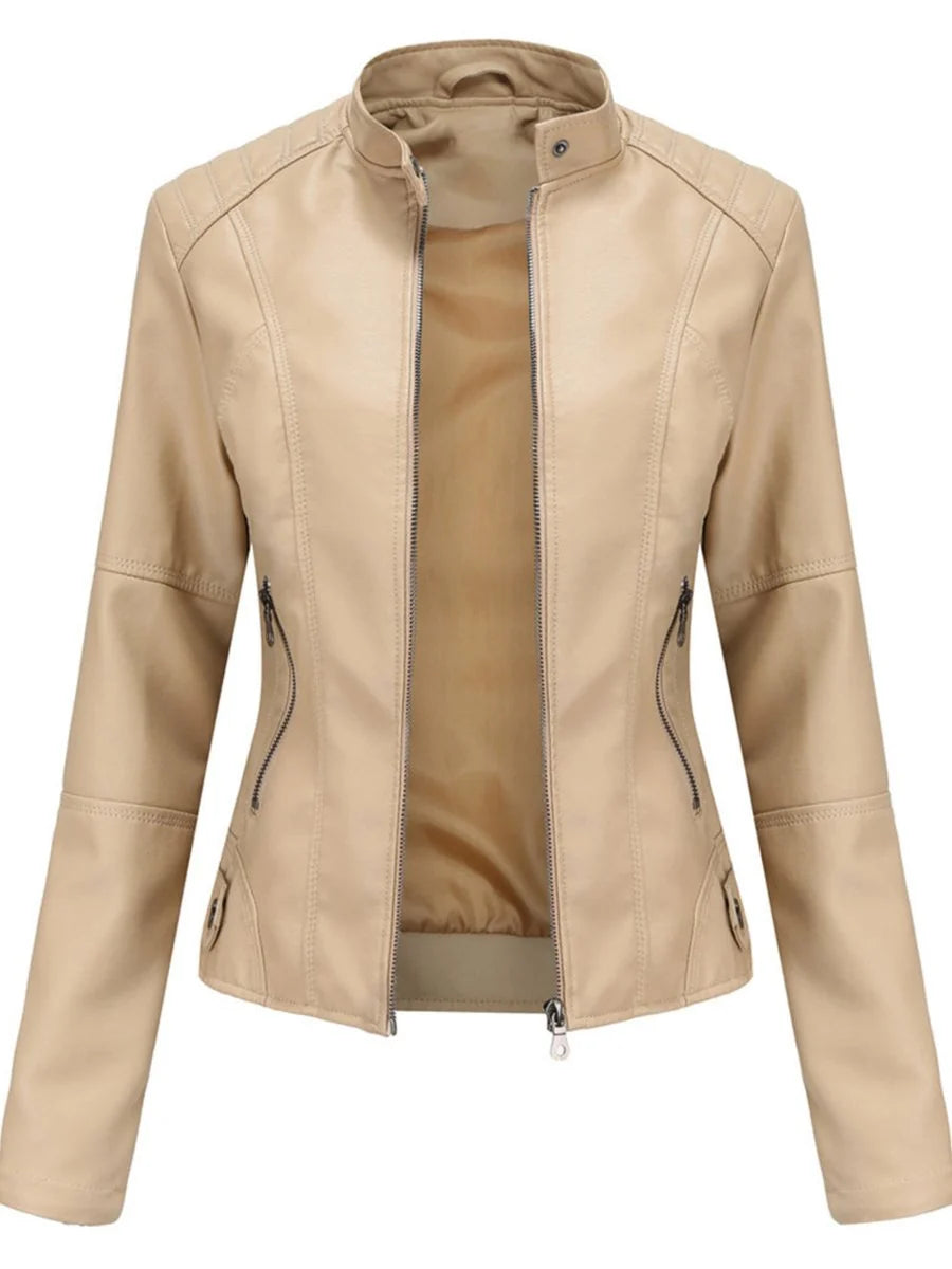 Women's biker jacket | Tailored cut & stand-up collar 4