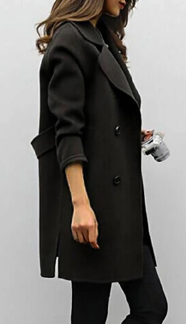 Women's coat | Long with wide lapel collar 3