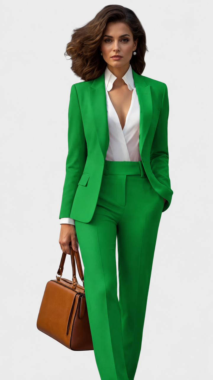 Doreen | Two-Piece Set with One-Button Blazer and Straight Trousers